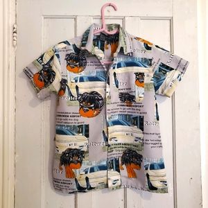 Button Down Short Sleeve Rottweiler Shirt